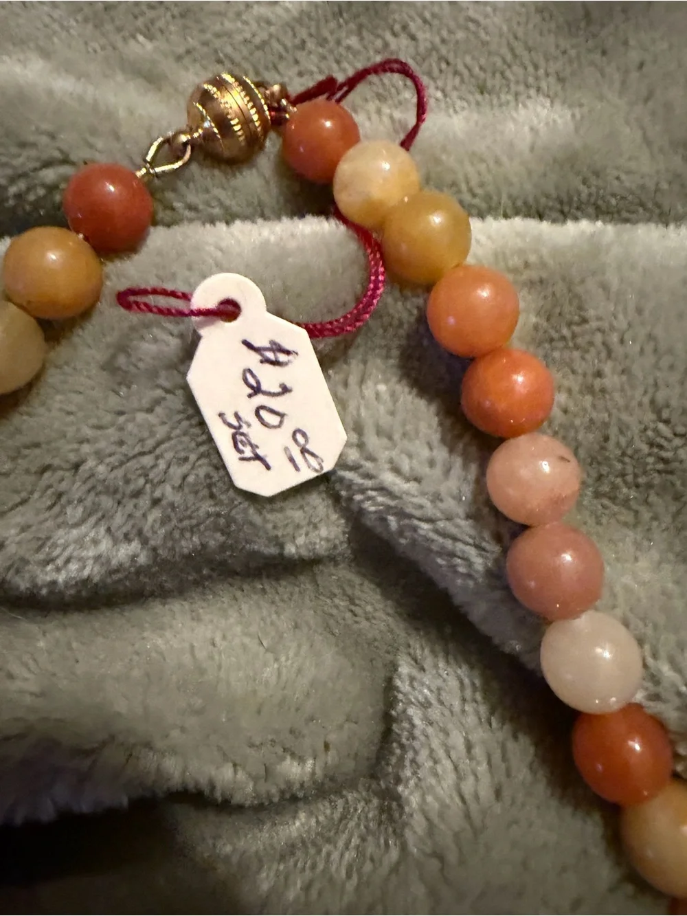 HandCrafted Multi-Tone Peach Bead Necklace & Earring Set